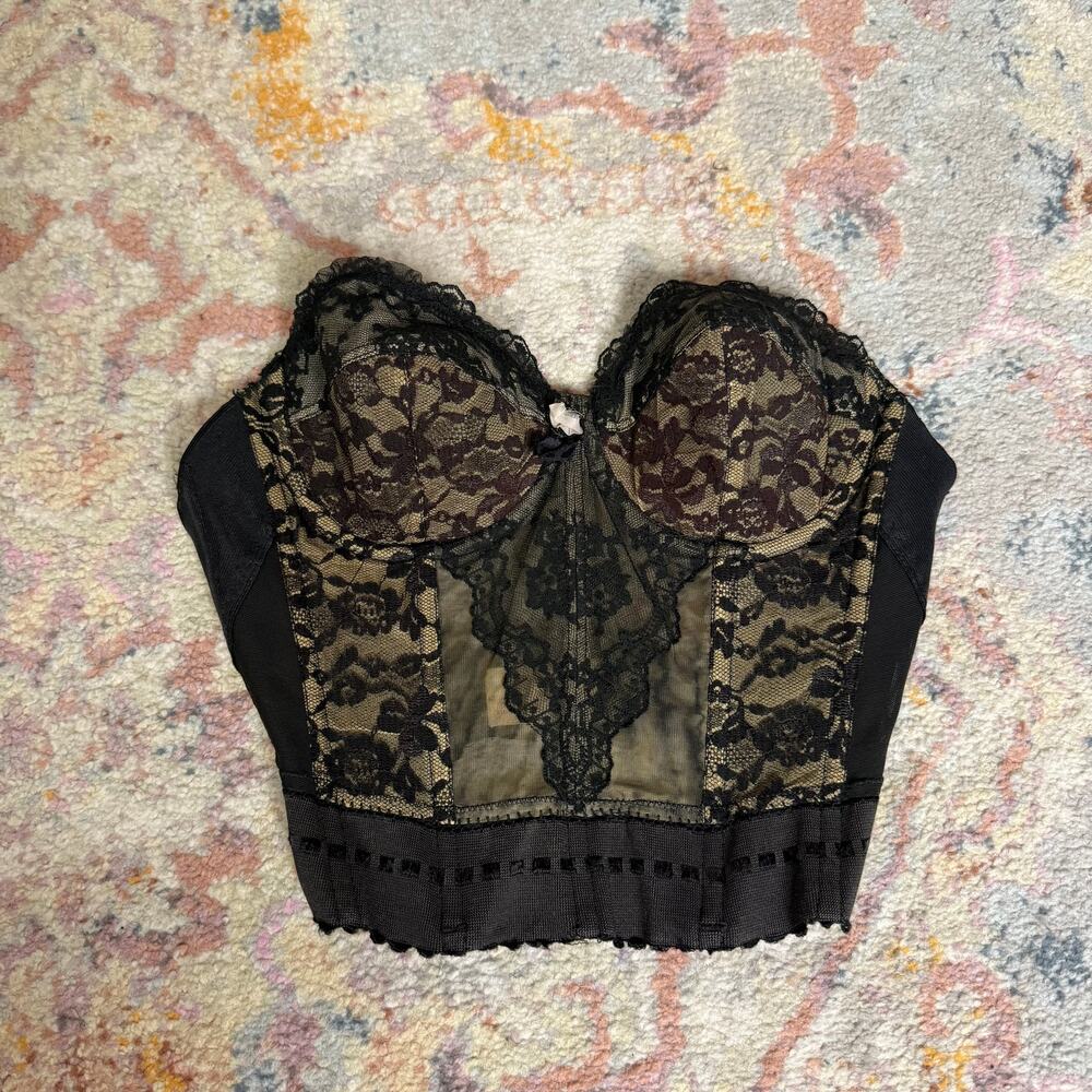 Vintage 50s black lace corset top